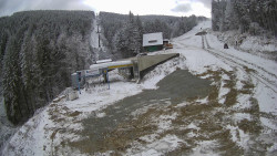 Modrá sjezdovka - dojezd k lanové dráze