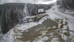 Modrá sjezdovka - dojezd k lanové dráze