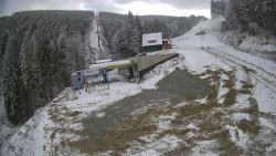 Modrá sjezdovka - dojezd k lanové dráze