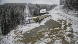 Modrá sjezdovka - dojezd k lanové dráze