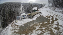 Modrá sjezdovka - dojezd k lanové dráze