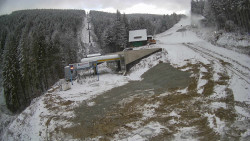 Modrá sjezdovka - dojezd k lanové dráze