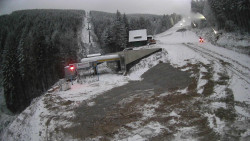 Modrá sjezdovka - dojezd k lanové dráze