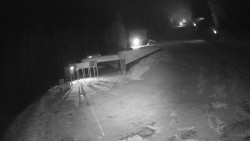 Modrá sjezdovka - dojezd k lanové dráze