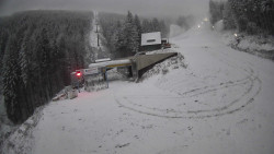 Modrá sjezdovka - dojezd k lanové dráze