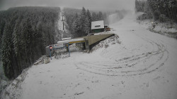 Modrá sjezdovka - dojezd k lanové dráze