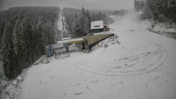 Modrá sjezdovka - dojezd k lanové dráze