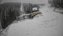 Modrá sjezdovka - dojezd k lanové dráze