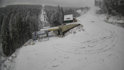 Modrá sjezdovka - dojezd k lanové dráze