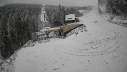 Modrá sjezdovka - dojezd k lanové dráze