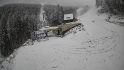 Modrá sjezdovka - dojezd k lanové dráze