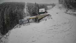 Modrá sjezdovka - dojezd k lanové dráze