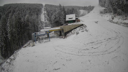 Modrá sjezdovka - dojezd k lanové dráze