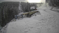 Modrá sjezdovka - dojezd k lanové dráze