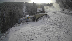 Modrá sjezdovka - dojezd k lanové dráze