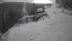 Modrá sjezdovka - dojezd k lanové dráze