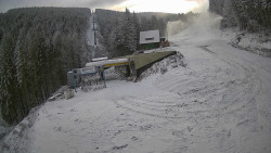 Modrá sjezdovka - dojezd k lanové dráze