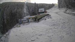 Modrá sjezdovka - dojezd k lanové dráze