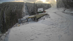 Modrá sjezdovka - dojezd k lanové dráze