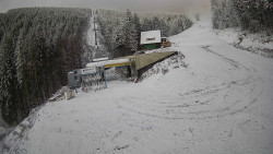 Modrá sjezdovka - dojezd k lanové dráze