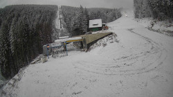 Modrá sjezdovka - dojezd k lanové dráze