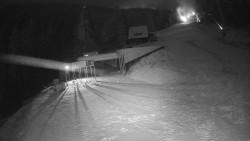 Modrá sjezdovka - dojezd k lanové dráze