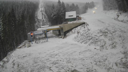 Modrá sjezdovka - dojezd k lanové dráze