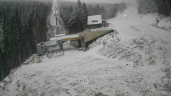 Modrá sjezdovka - dojezd k lanové dráze