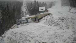 Modrá sjezdovka - dojezd k lanové dráze