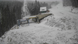 Modrá sjezdovka - dojezd k lanové dráze