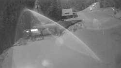 Modrá sjezdovka - dojezd k lanové dráze