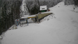 Modrá sjezdovka - dojezd k lanové dráze