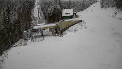 Modrá sjezdovka - dojezd k lanové dráze