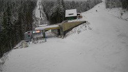 Modrá sjezdovka - dojezd k lanové dráze