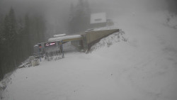 Modrá sjezdovka - dojezd k lanové dráze