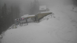 Modrá sjezdovka - dojezd k lanové dráze