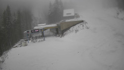 Modrá sjezdovka - dojezd k lanové dráze