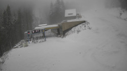 Modrá sjezdovka - dojezd k lanové dráze