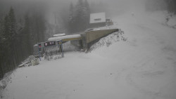 Modrá sjezdovka - dojezd k lanové dráze