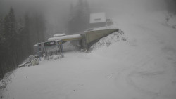 Modrá sjezdovka - dojezd k lanové dráze