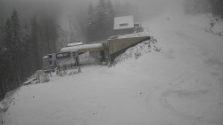 Modrá sjezdovka - dojezd k lanové dráze