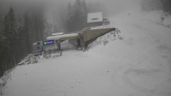 Modrá sjezdovka - dojezd k lanové dráze