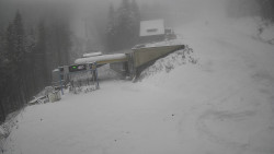 Modrá sjezdovka - dojezd k lanové dráze