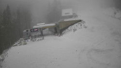 Modrá sjezdovka - dojezd k lanové dráze