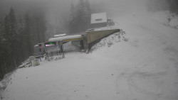 Modrá sjezdovka - dojezd k lanové dráze