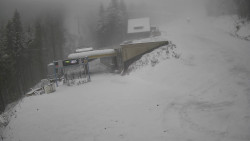 Modrá sjezdovka - dojezd k lanové dráze