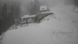 Modrá sjezdovka - dojezd k lanové dráze