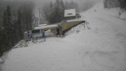 Modrá sjezdovka - dojezd k lanové dráze