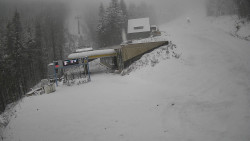 Modrá sjezdovka - dojezd k lanové dráze