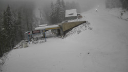 Modrá sjezdovka - dojezd k lanové dráze